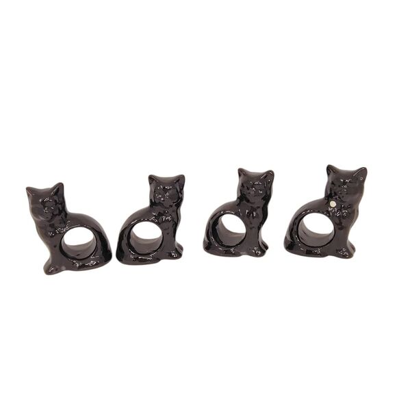 Black Cat Napkin Rings RARE - Picture 4 of 16